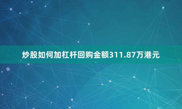 炒股如何加杠杆回购金额311.87万港元
